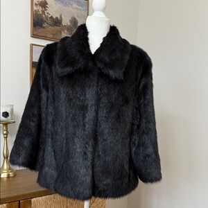 Dennis Basso Platinum Black Faux Fur